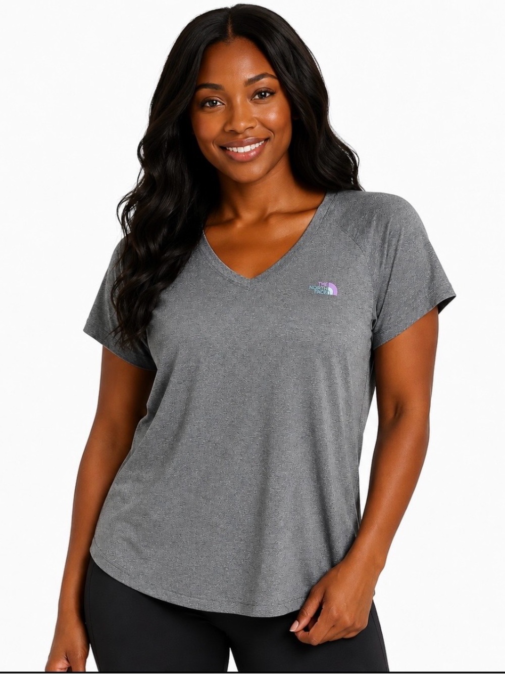 The North Face Women’s Gray Performance V-Neck Shirt XL